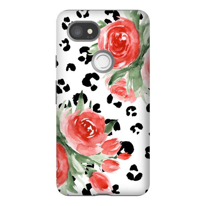 Pixel 2XL StrongFit Roses and leopard by Julia Badeeva