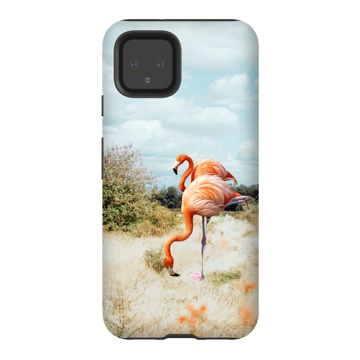Pixel 4 StrongFit Flamingo Couple by Uma Prabhakar Gokhale