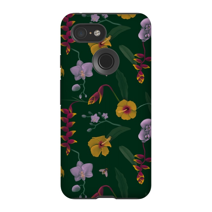 Pixel 3 StrongFit Heliconia & Hibiscus by Tishya Oedit