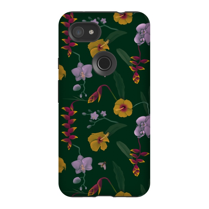 Pixel 3AXL StrongFit Heliconia & Hibiscus by Tishya Oedit