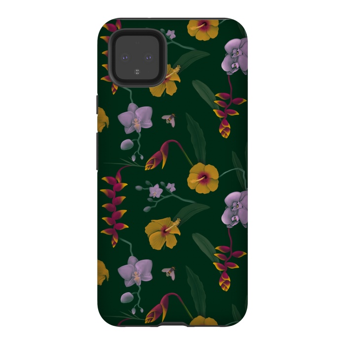 Pixel 4XL StrongFit Heliconia & Hibiscus by Tishya Oedit
