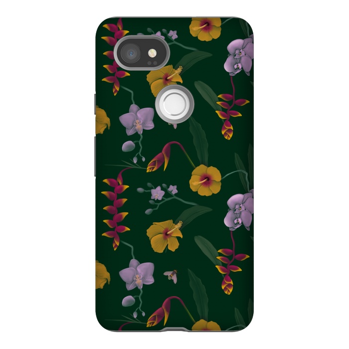 Pixel 2XL StrongFit Heliconia & Hibiscus by Tishya Oedit
