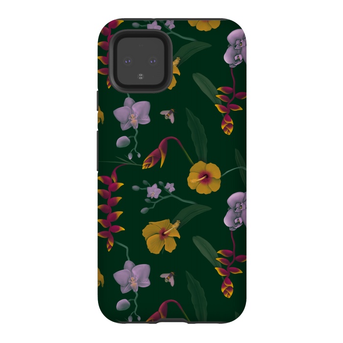 Pixel 4 StrongFit Heliconia & Hibiscus by Tishya Oedit