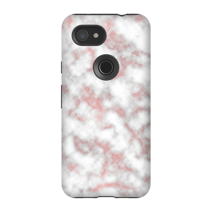 Pixel 3A StrongFit Rose Gold Marble Texture by Julie Erin Designs