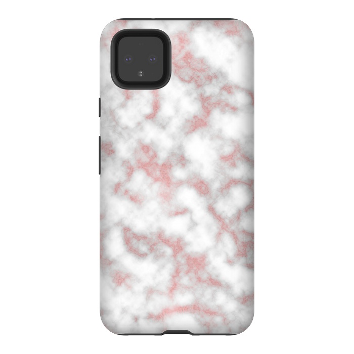 Pixel 4XL StrongFit Rose Gold Marble Texture by Julie Erin Designs