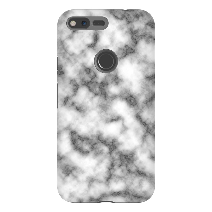 Pixel XL StrongFit Black and White Marble Texture by Julie Erin Designs