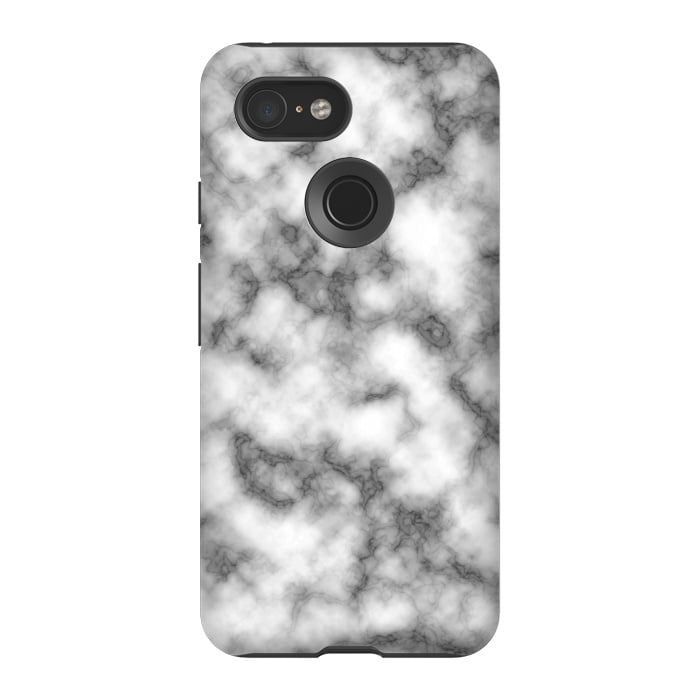 Pixel 3 StrongFit Black and White Marble Texture by Julie Erin Designs