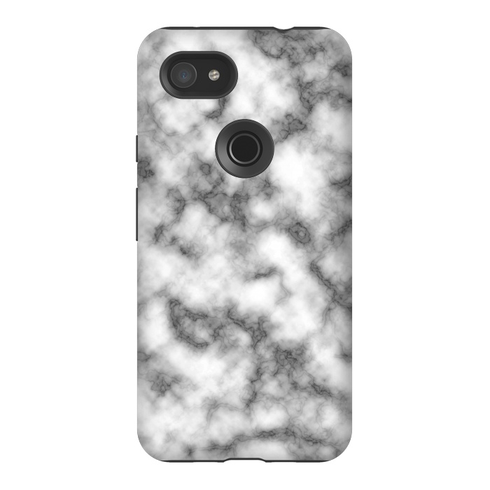 Pixel 3AXL StrongFit Black and White Marble Texture by Julie Erin Designs