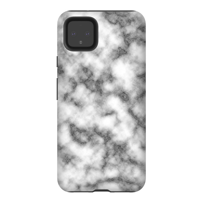 Pixel 4XL StrongFit Black and White Marble Texture by Julie Erin Designs