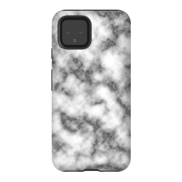 Pixel 4 StrongFit Black and White Marble Texture by Julie Erin Designs