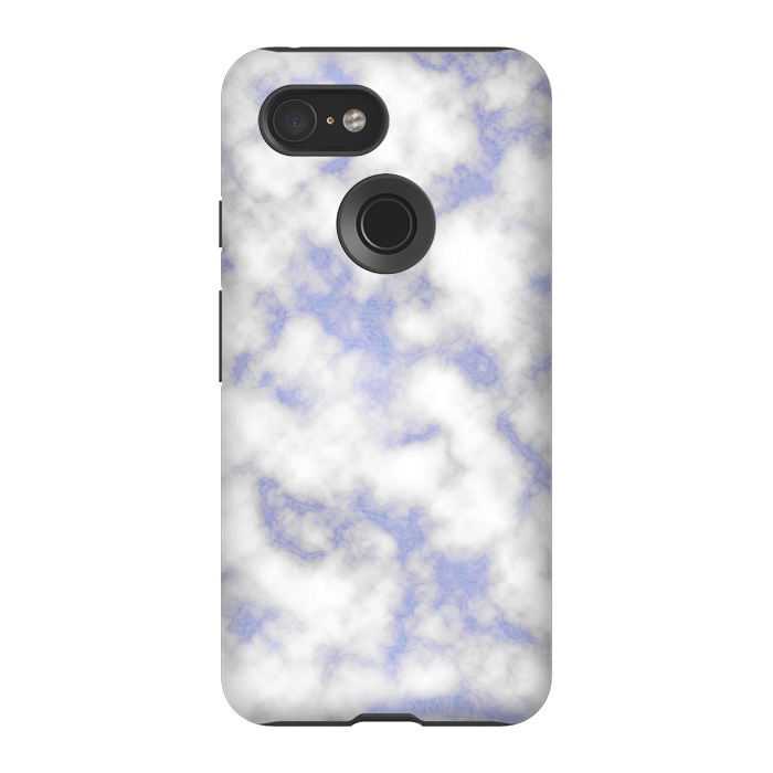 Pixel 3 StrongFit Blue and White Marble Texture by Julie Erin Designs