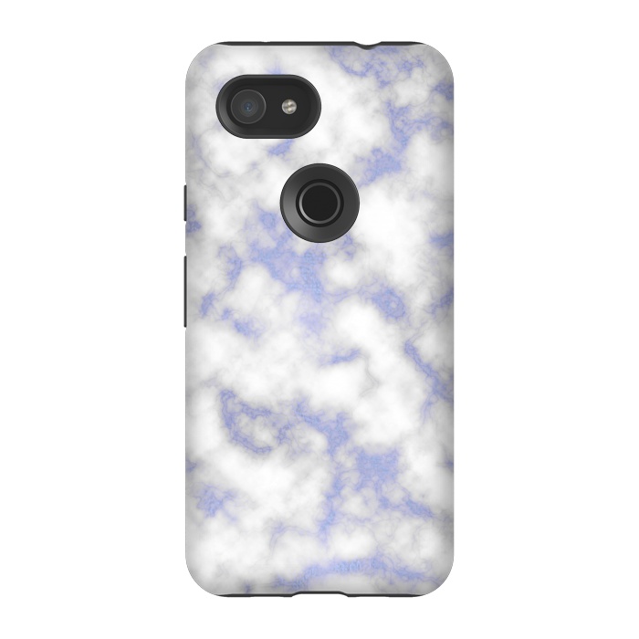 Pixel 3A StrongFit Blue and White Marble Texture by Julie Erin Designs