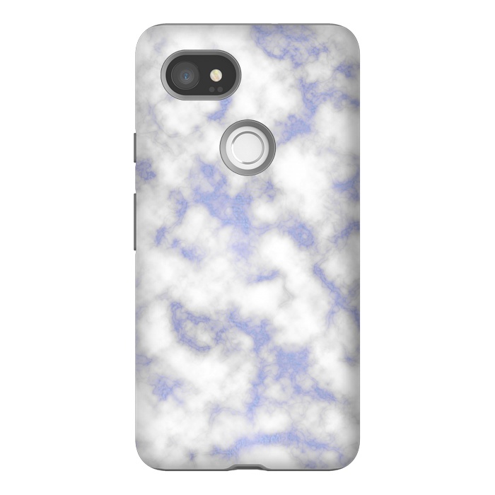 Pixel 2XL StrongFit Blue and White Marble Texture by Julie Erin Designs