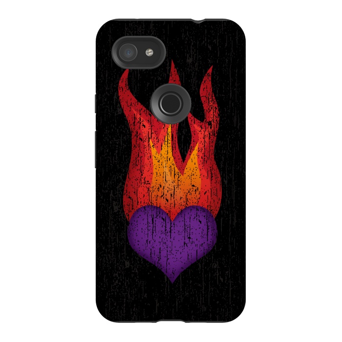 Pixel 3AXL StrongFit Heart on Fire by Majoih