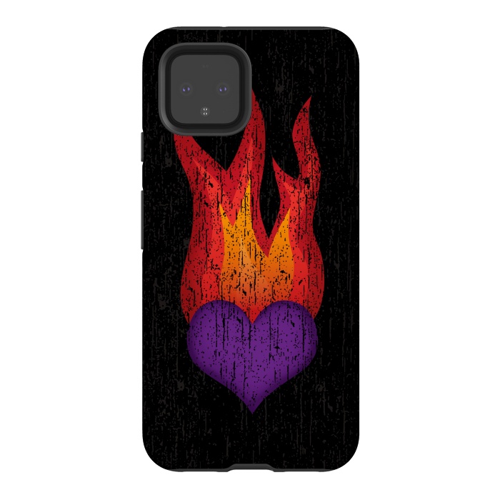 Pixel 4 StrongFit Heart on Fire by Majoih
