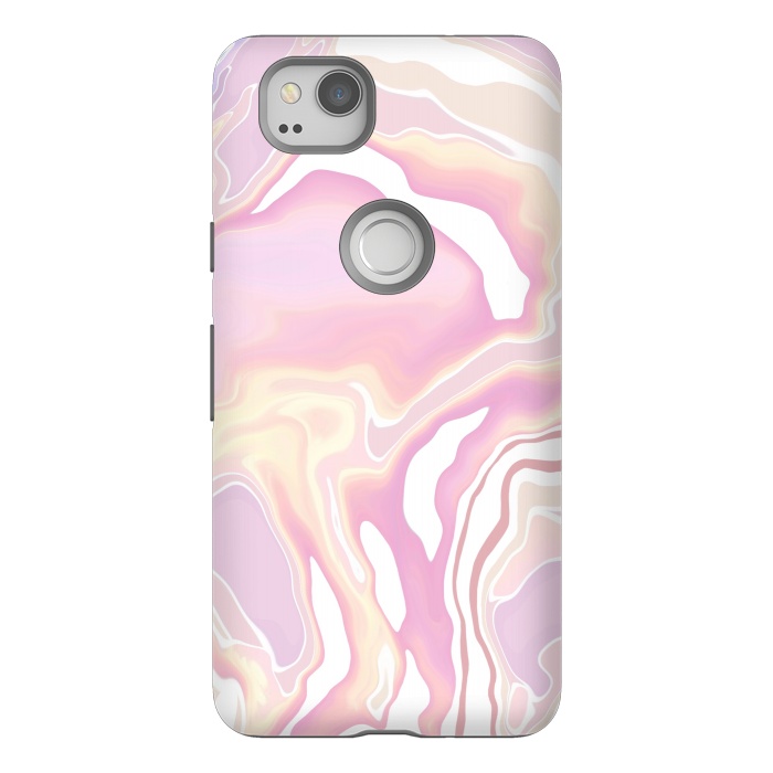 Pixel 2 StrongFit Pink marble art by Jms