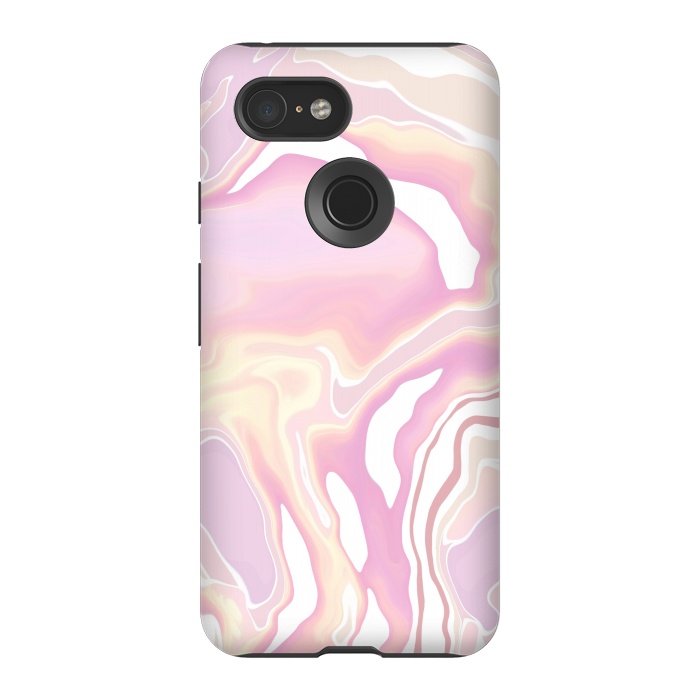 Pixel 3 StrongFit Pink marble art by Jms