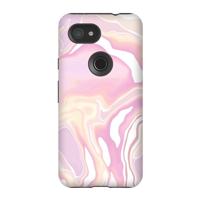 Pixel 3A StrongFit Pink marble art by Jms