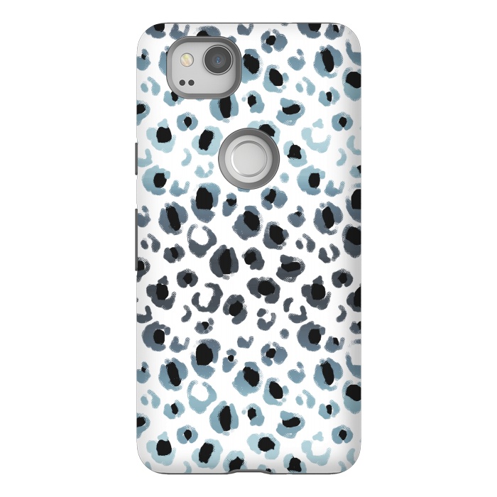 Pixel 2 StrongFit Blue grey gradient leopard print by Oana 