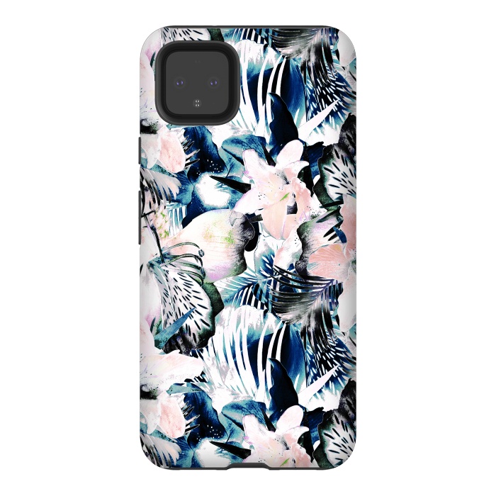 Pixel 4XL StrongFit Jungle leaves and flowers by Oana 
