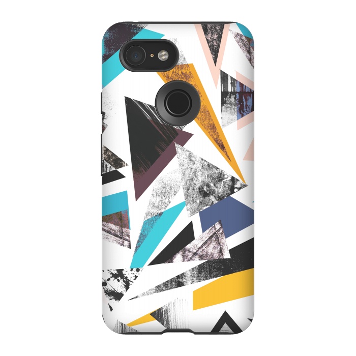 Pixel 3 StrongFit Colorful textured triangles by Oana 