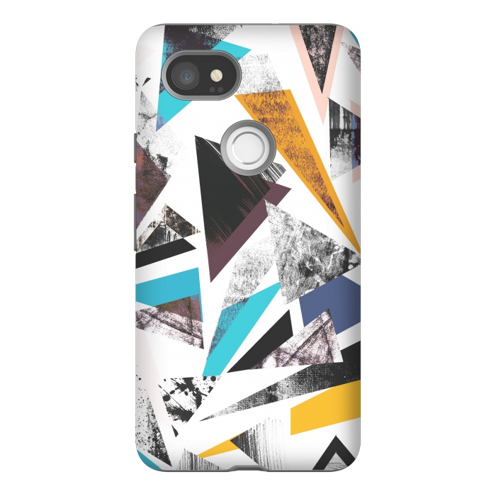 Pixel 2XL StrongFit Colorful textured triangles by Oana 