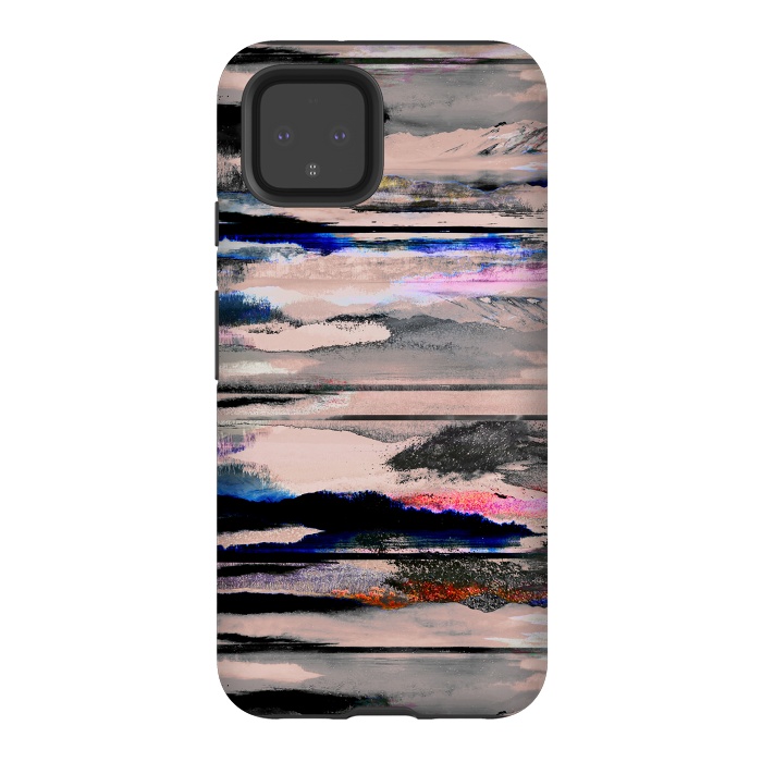 Pixel 4 StrongFit Mountain landscape brushed painted pattern by Oana 