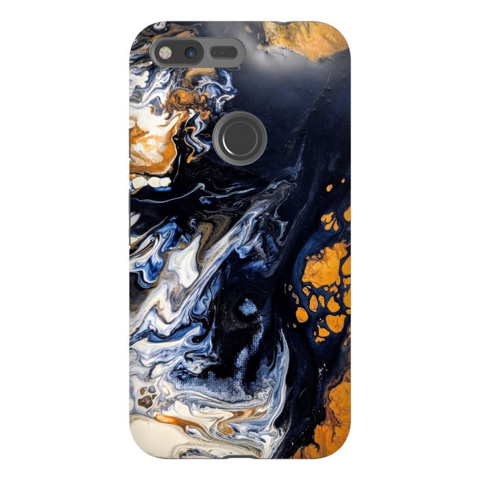Pixel XL StrongFit Black and golden abstract painting  by Winston