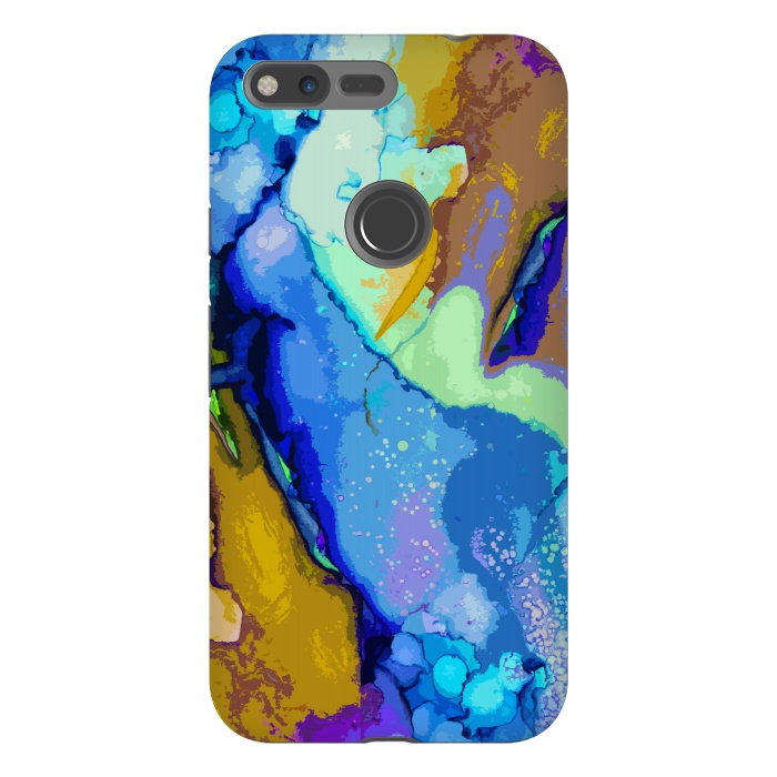 Pixel XL StrongFit Blue beachy abstract art by Josie