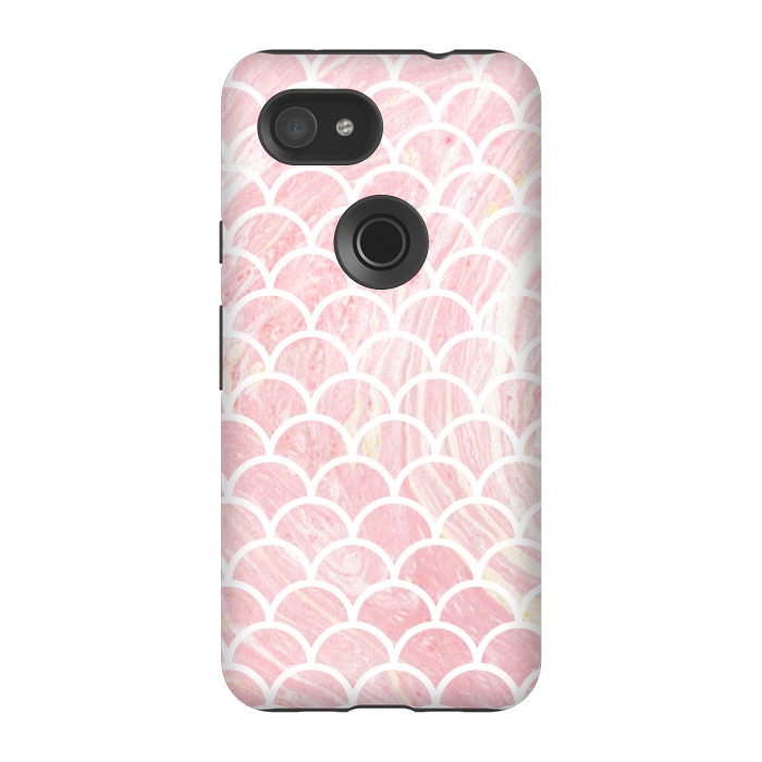 Pixel 3A StrongFit Pink marble by Julia Badeeva