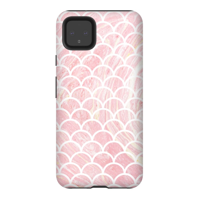 Pixel 4XL StrongFit Pink marble by Julia Badeeva