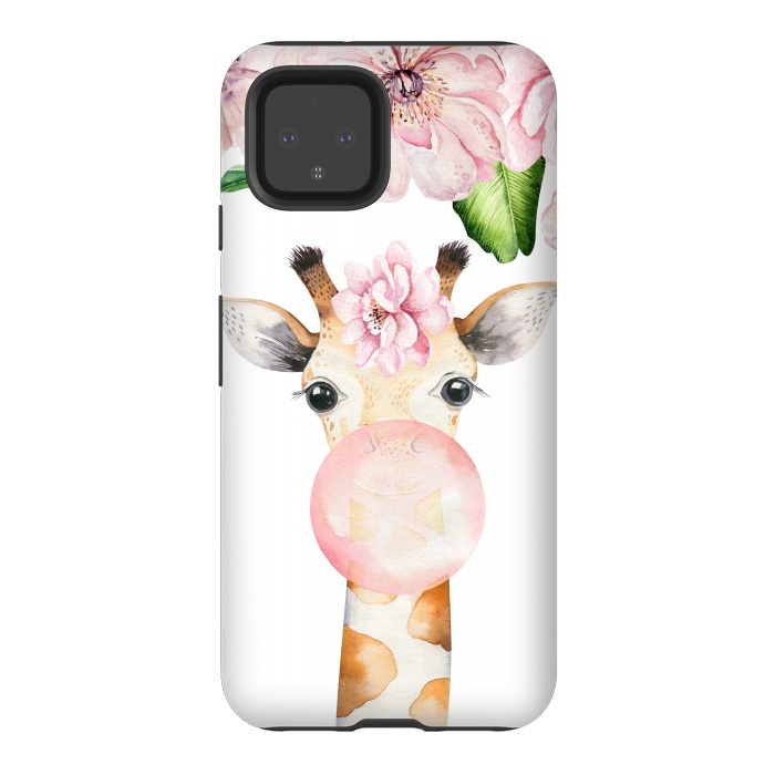 Pixel 4 StrongFit Flower Giraffe With Chewing gum by  Utart