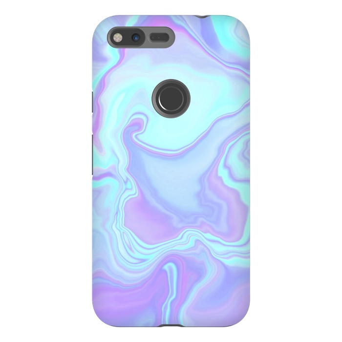 Pixel XL StrongFit turquoise and purple marble art by Jms