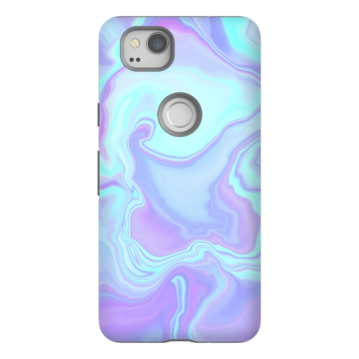 Pixel 2 StrongFit turquoise and purple marble art by Jms