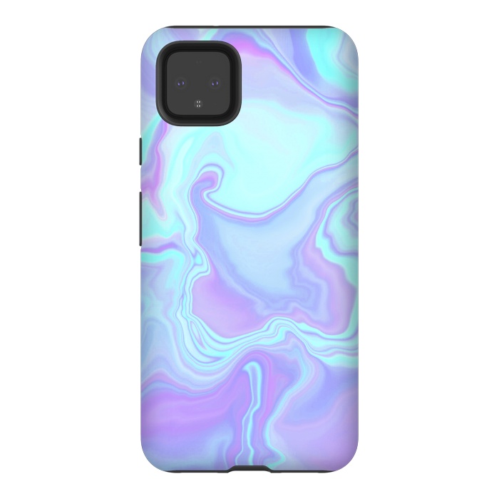 Pixel 4XL StrongFit turquoise and purple marble art by Jms