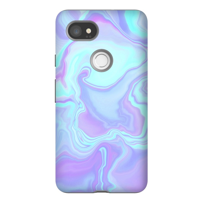 Pixel 2XL StrongFit turquoise and purple marble art by Jms