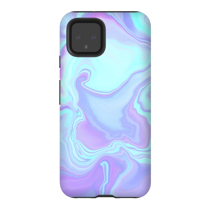 Pixel 4 StrongFit turquoise and purple marble art by Jms