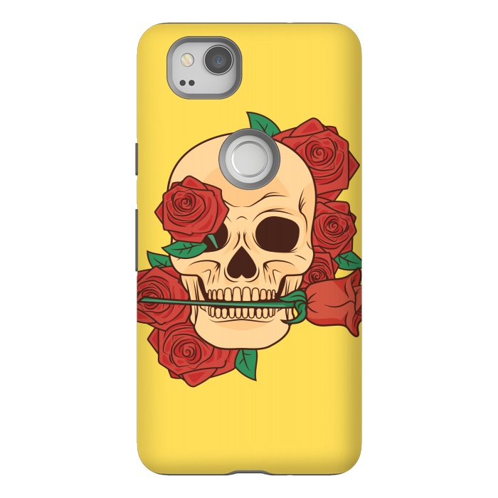 Pixel 2 StrongFit RED ROSE SKULL BABY by MALLIKA