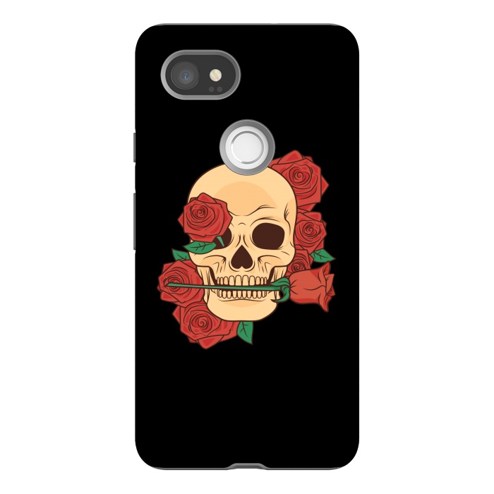 Pixel 2XL StrongFit RED ROSE SKULL BABY by MALLIKA