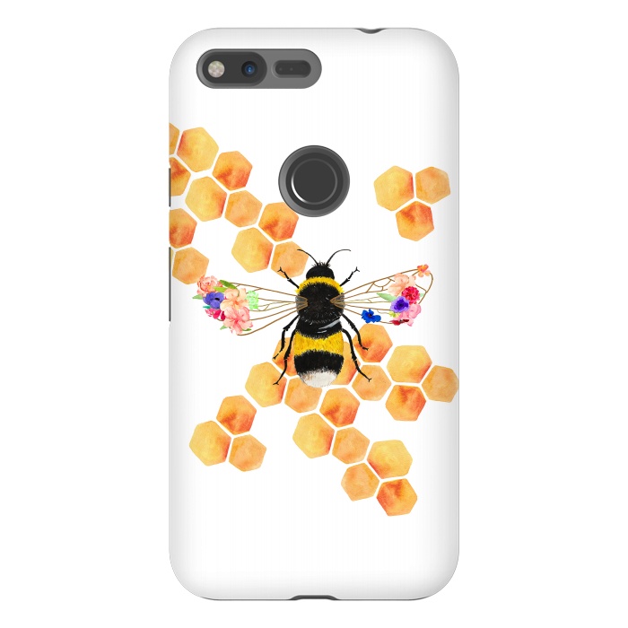 Pixel XL StrongFit Floral Honeycomb  by Amaya Brydon
