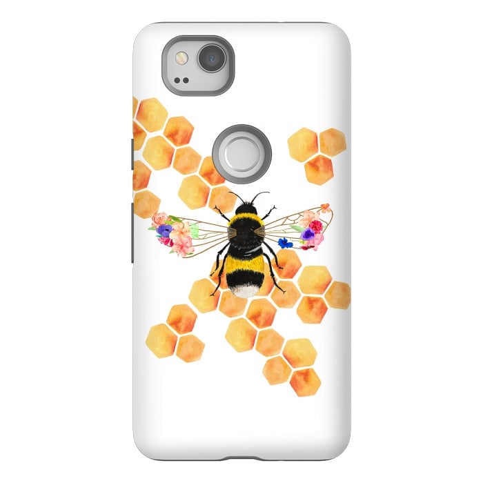 Pixel 2 StrongFit Floral Honeycomb  by Amaya Brydon