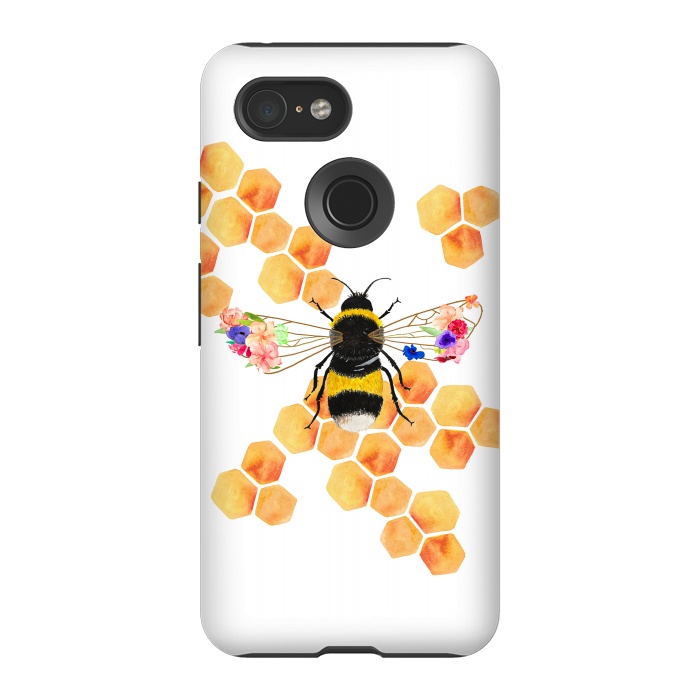 Pixel 3 StrongFit Floral Honeycomb  by Amaya Brydon