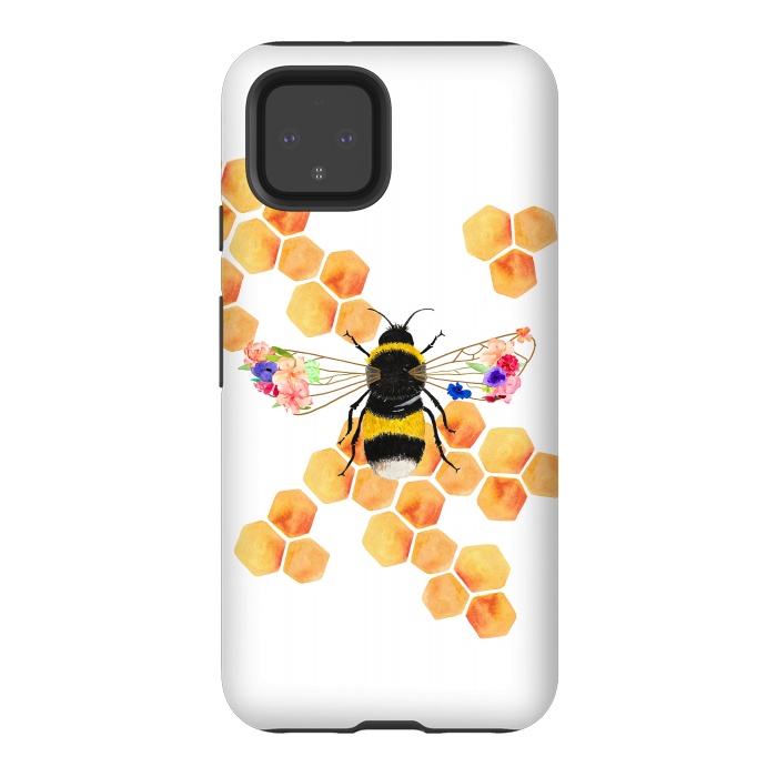 Pixel 4 StrongFit Floral Honeycomb  by Amaya Brydon