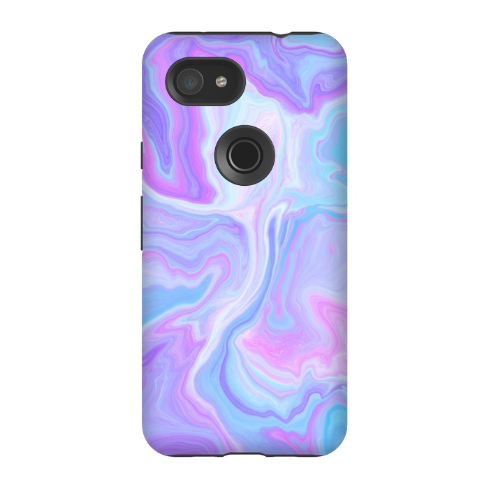 Pixel 3A StrongFit Blue pink purple marble by Jms