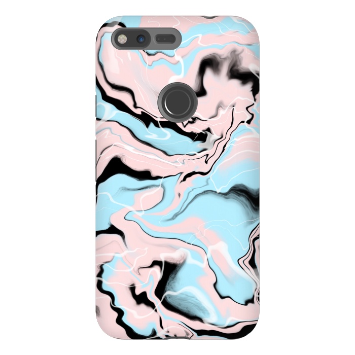 Pixel XL StrongFit Marble blue peach by Jms