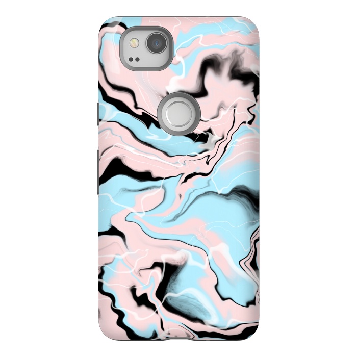 Pixel 2 StrongFit Marble blue peach by Jms