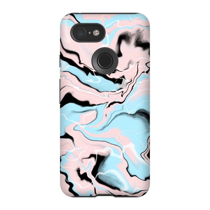 Pixel 3 StrongFit Marble blue peach by Jms