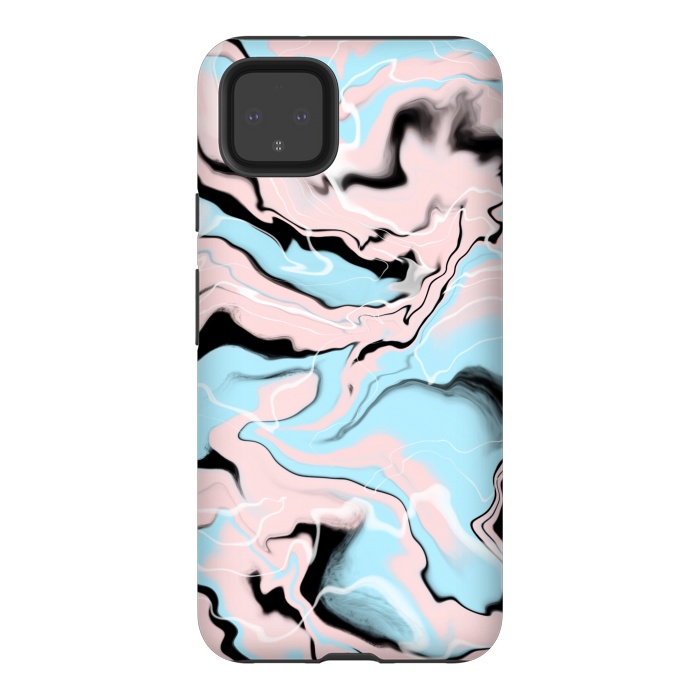 Pixel 4XL StrongFit Marble blue peach by Jms