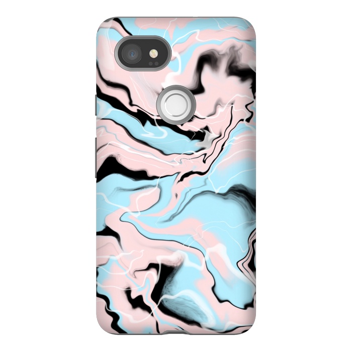 Pixel 2XL StrongFit Marble blue peach by Jms