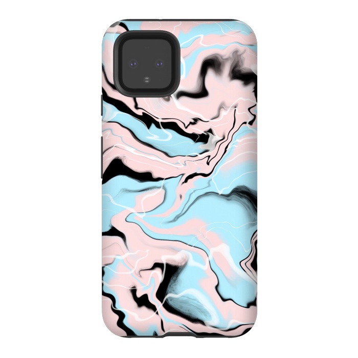 Pixel 4 StrongFit Marble blue peach by Jms